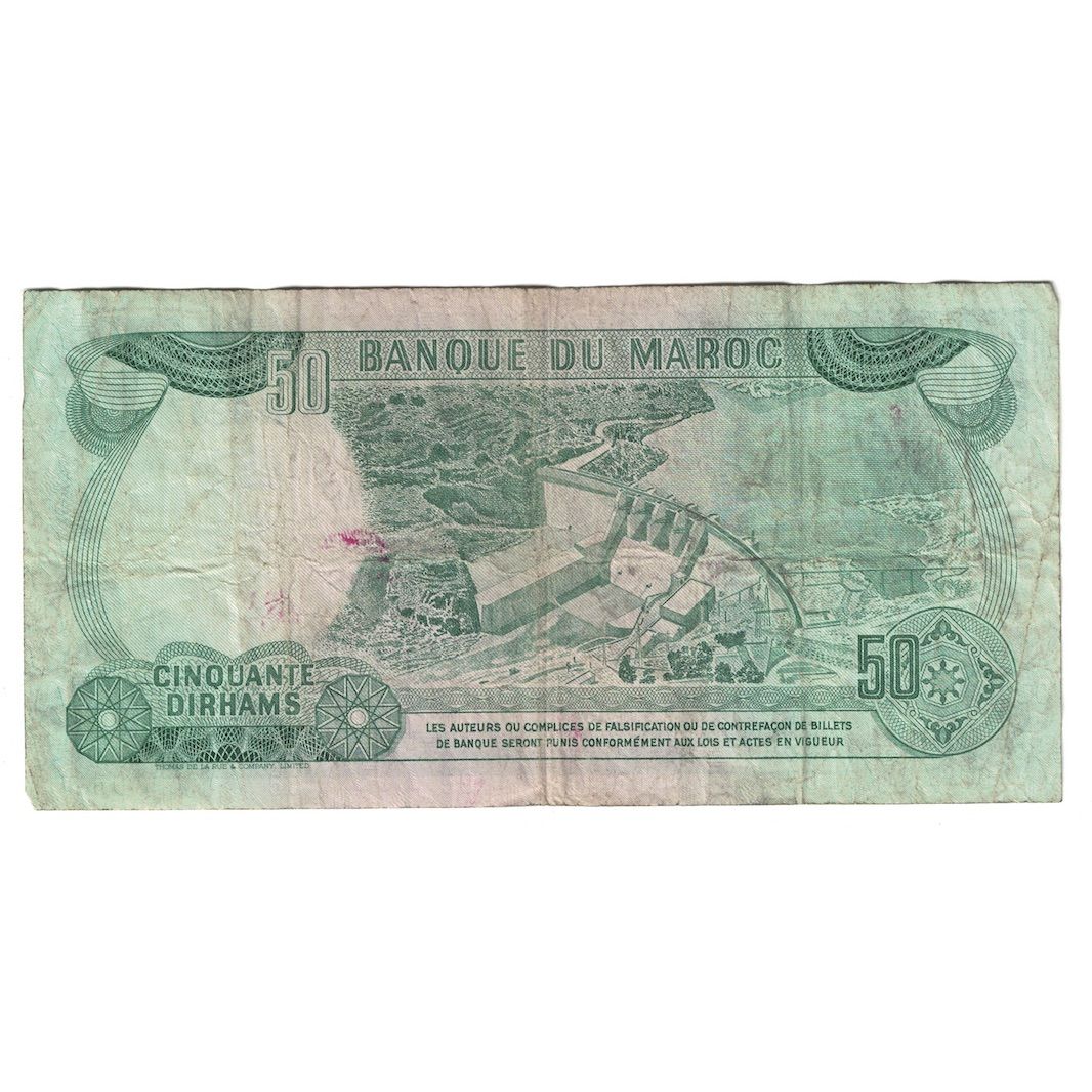 Biljet, Marokko, 50 Dirhams, 1970, KM:58a, TB
