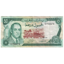 Banconote, Marocco, 50 Dirhams, 1970, KM:58a, BB