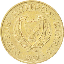Coin, Cyprus, 5 Cents, 1987, AU(55-58), Nickel-brass, KM:55.2