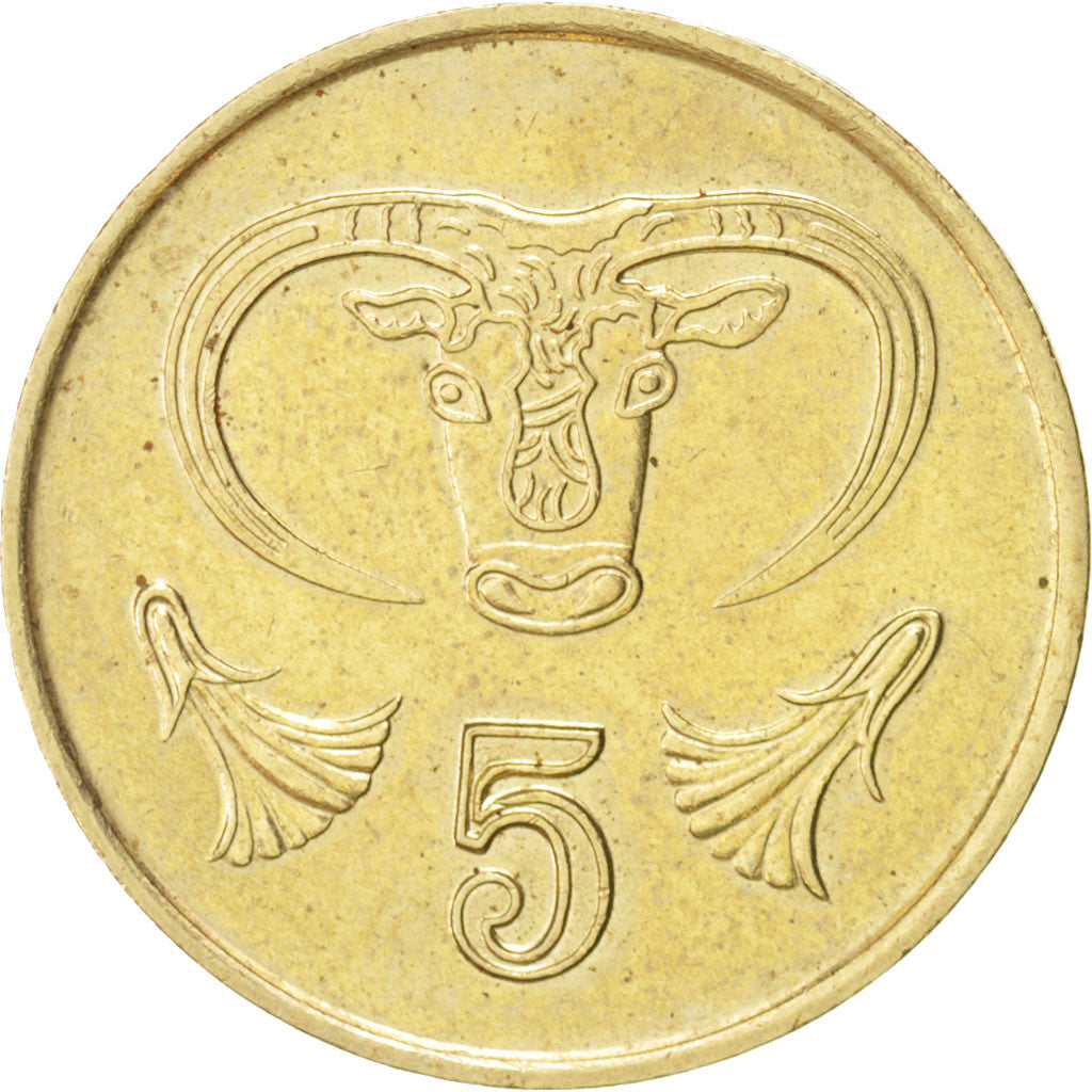 Coin, Cyprus, 5 Cents, 1987, AU(55-58), Nickel-brass, KM:55.2