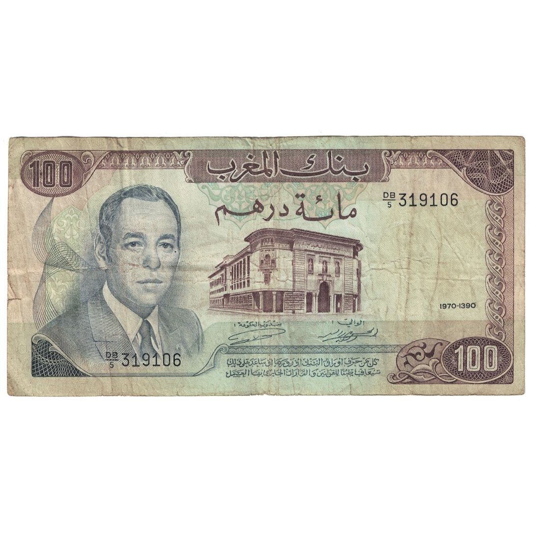 Banknote, Morocco, 100 Dirhams, 1970/AH1390, KM:59a, VF(30-35)
