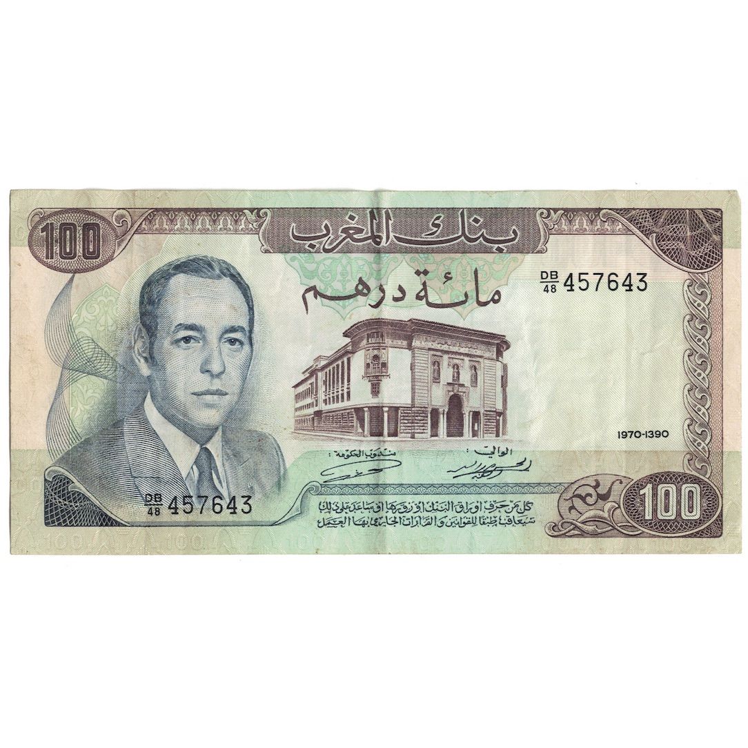 Geldschein, Marokko, 100 Dirhams, 1970/AH1390, KM:59a, SS