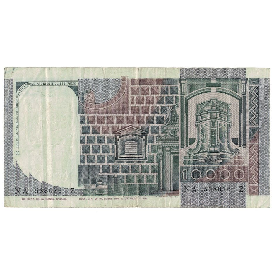 Banknot, Włochy, 10,000 Lire, 1980, KM:106b, EF(40-45)