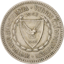 Moneta, Cipro, 50 Mils, 1963, BB+, Rame-nichel, KM:41