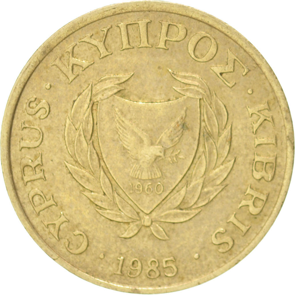 Coin, Cyprus, 2 Cents, 1985, AU(50-53), Nickel-brass, KM:54.2