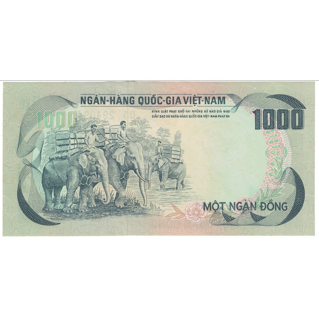 Geldschein, South Viet Nam, 1000 D<ox>ng, Undated (1972), KM:34a, UNZ