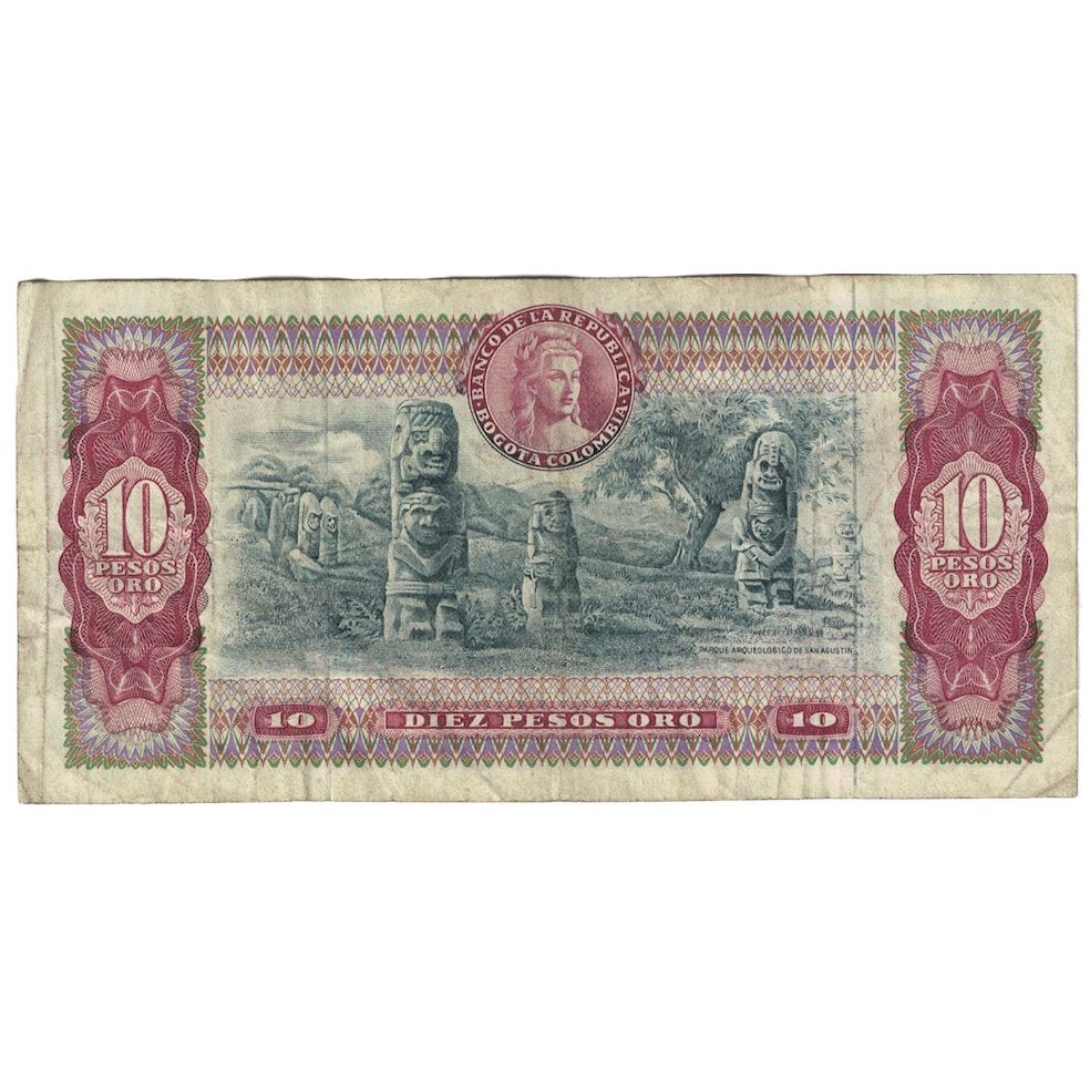 Banknote, Colombia, 10 Pesos Oro, 1964, 1964-07-20, KM:407c, VF(20-25)