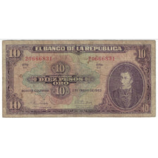 Banconote, Colombia, 10 Pesos Oro, 1963, 1963-01-02, KM:389f, B+