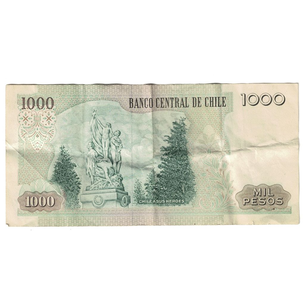 Billet, Chili, 1000 Pesos, 1990, KM:154c, TTB