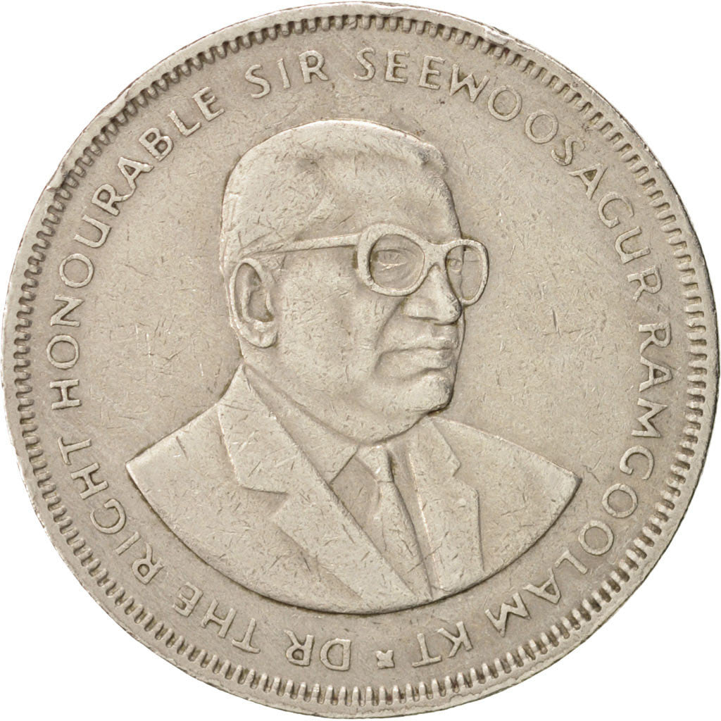 Coin, Mauritius, 5 Rupees, 1987, EF(40-45), Copper-nickel, KM:56