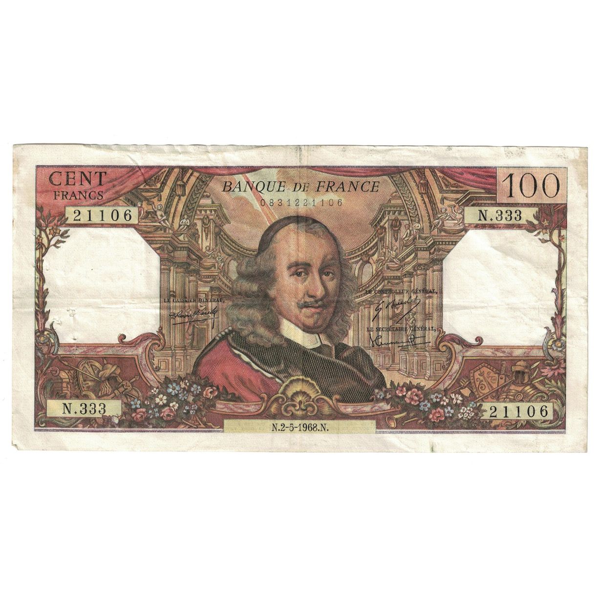Frankrijk, 100 Francs, Corneille, 1968, N.333, TB+, Fayette:65.22, KM:149c