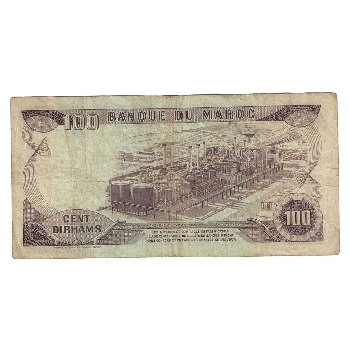 Billete, 100 Dirhams, 1970/AH1390, Marruecos, KM:59a, BC