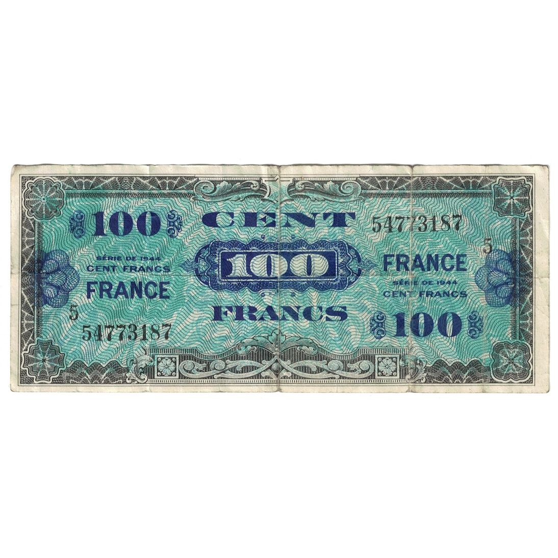 Frankrijk, 100 Francs, 1945 Verso France, 1945, Série 5, TB, Fayette:VF25.5