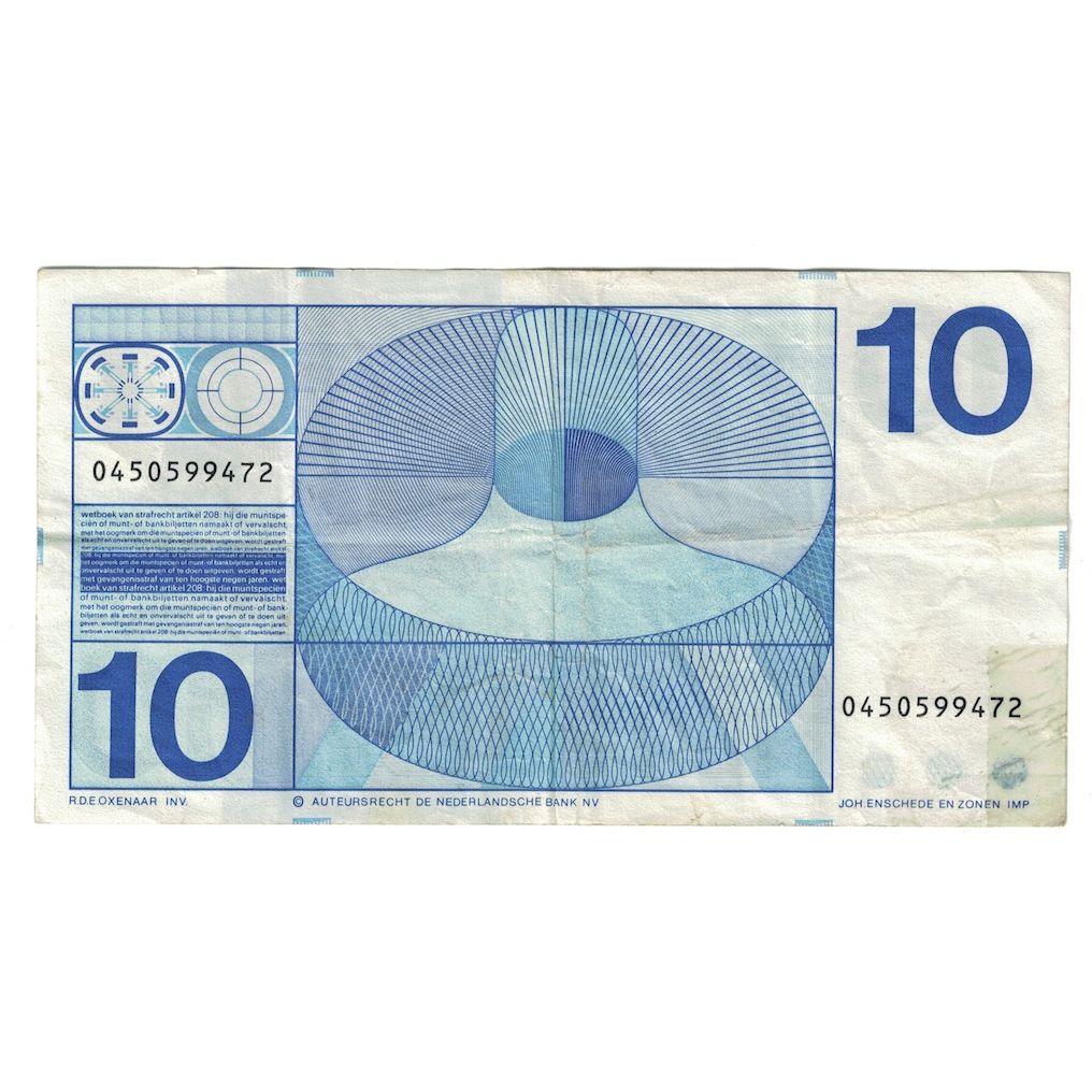 Geldschein, Niederlande, 10 Gulden, 1968, 1968-04-25, KM:91b, S+