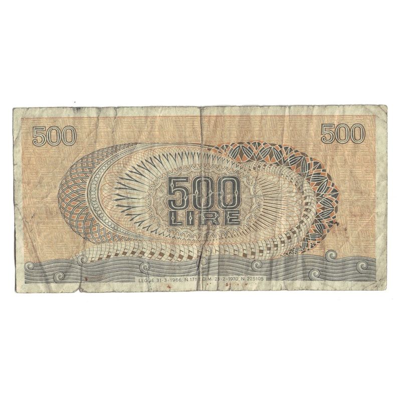 Banconote, Italia, 500 Lire, 1970, 1970-02-23, KM:93a, B+