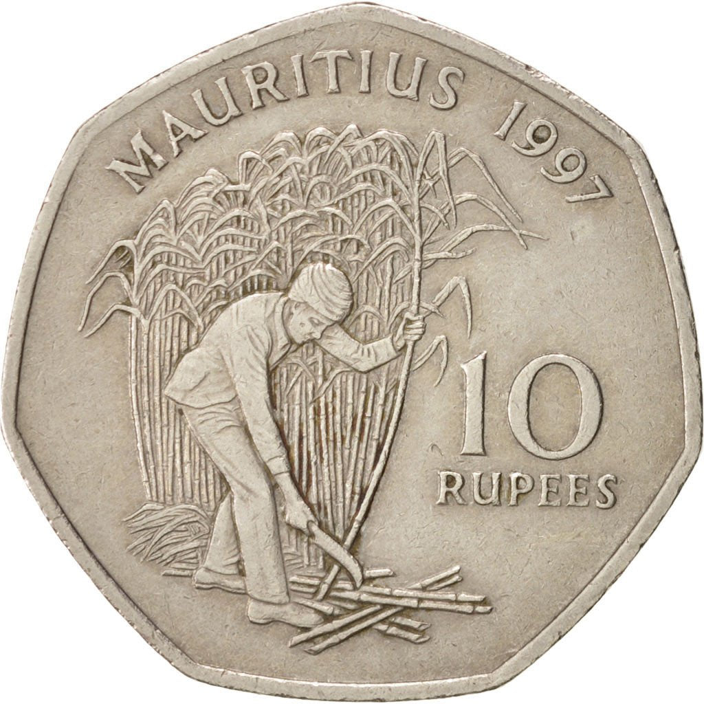 Mauritius, 10 Rupees, 1997, AU(50-53), Copper-nickel, KM:61