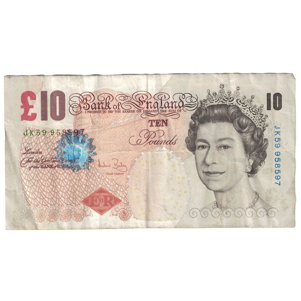 Billete, 10 Pounds, 2004, Gran Bretaña, KM:389c, BC+