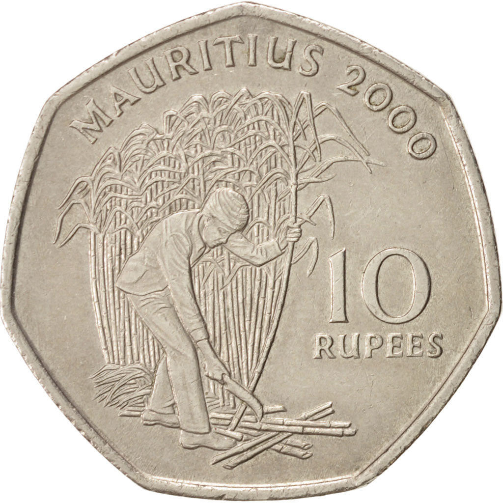 Mauritius, 10 Rupees, 2000, AU(50-53), Copper-nickel, KM:61