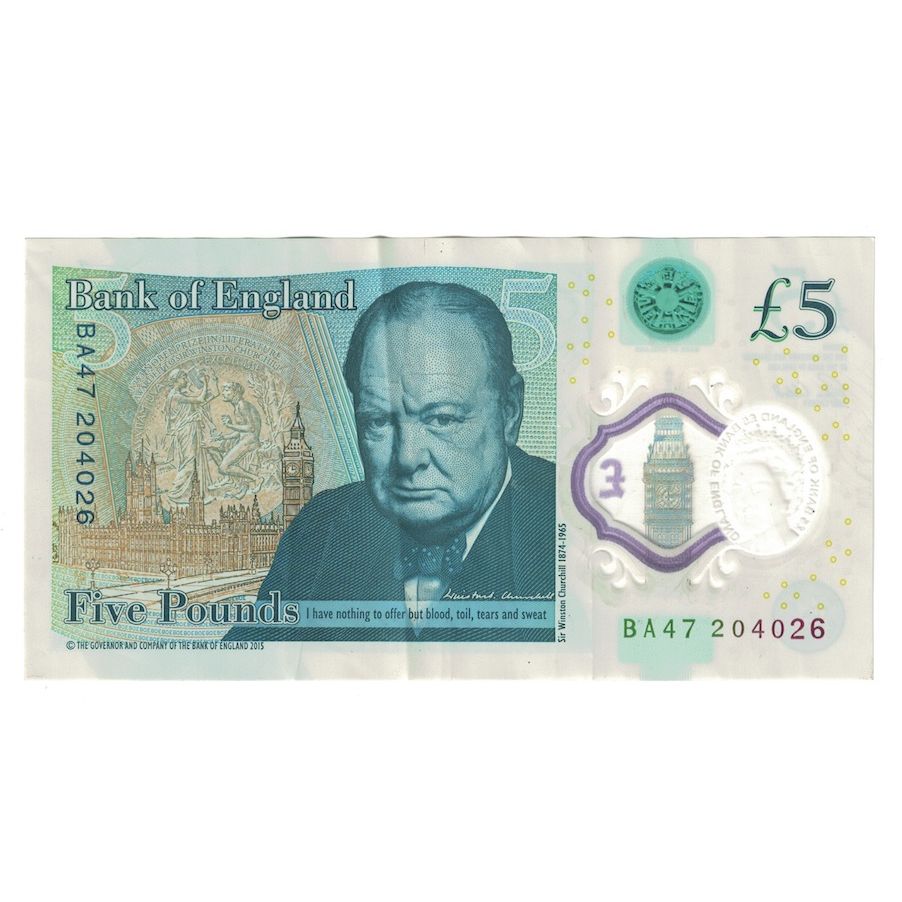 Billete, 5 Pounds, 2015, Gran Bretaña, KM:394, EBC