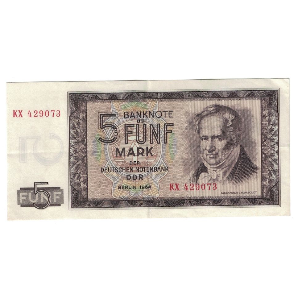 Billete, 5 Mark, 1964, República Democrática Alemana, KM:22a, EBC+