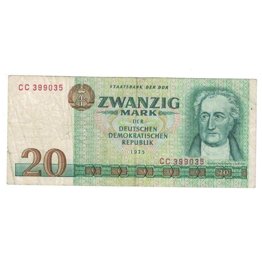 Banknote, Germany - Democratic Republic, 20 Mark, 1975, KM:29a, VF(30-35)