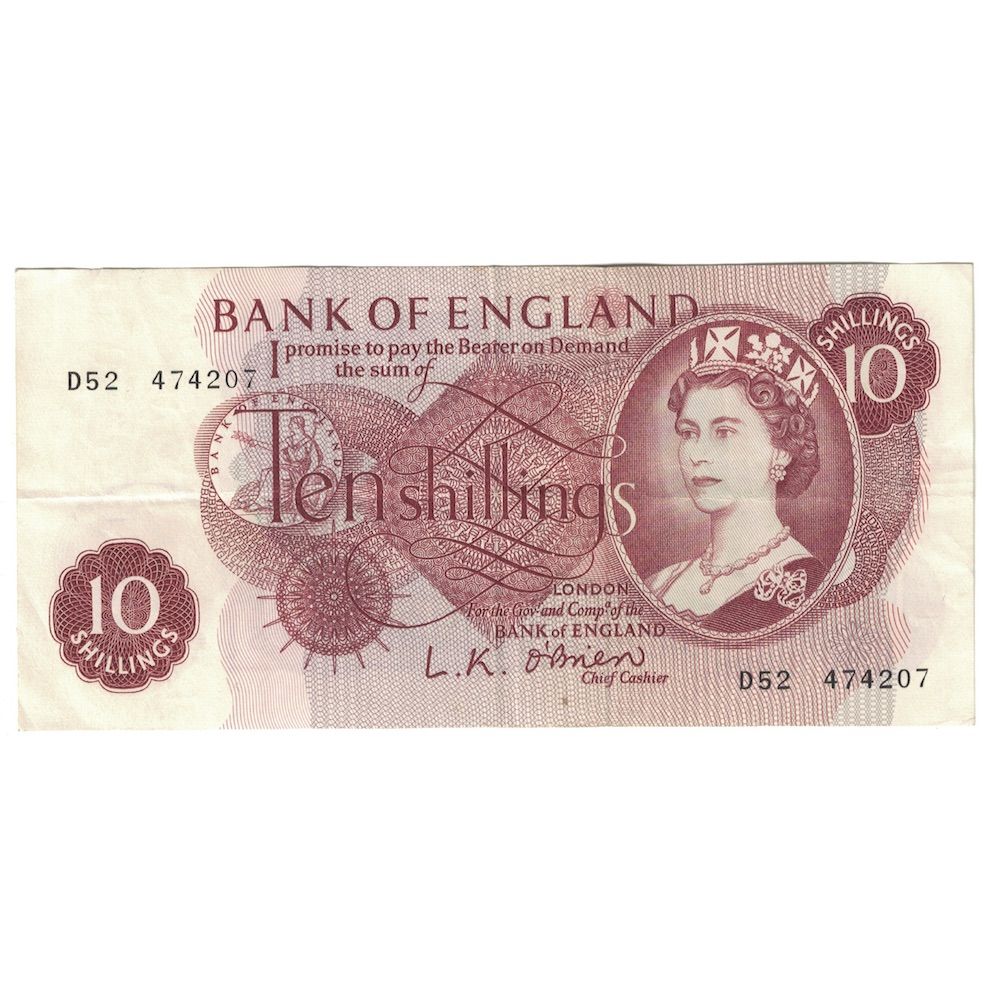 Banknote, Great Britain, 10 Shillings, Undated (1961-62), KM:373a, VF(30-35)