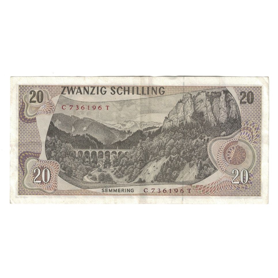 Biljet, Oostenrijk, 20 Schilling, 1967 (1968), KM:142a, TTB