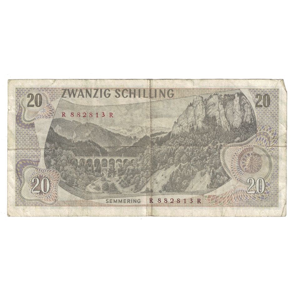 Billet, Autriche, 20 Schilling, 1967 (1968), KM:142a, TB+