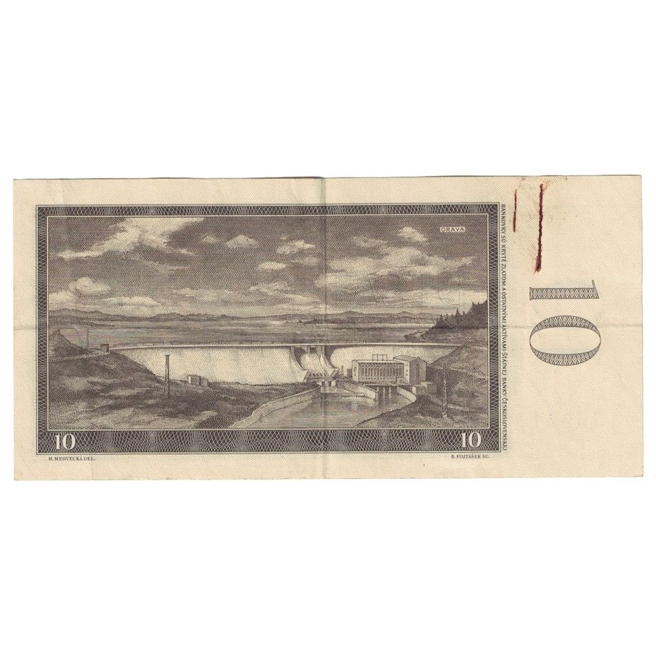 Billete, 10 Korun, 1960, Checoslovaquia, KM:88b, MBC