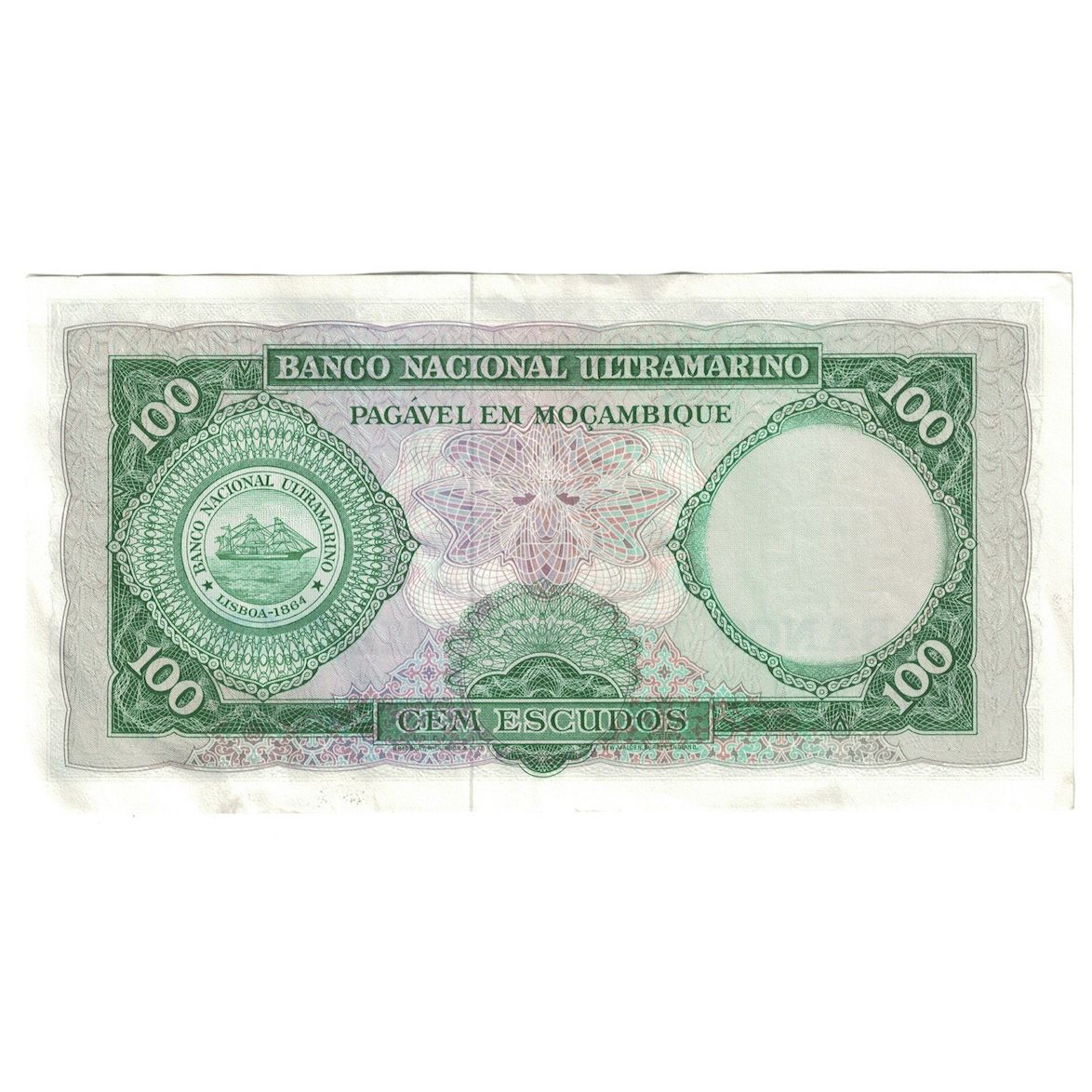 Banknot, Mozambik, 100 Escudos, ND (1976 - old date 27.3.1961), KM:117a