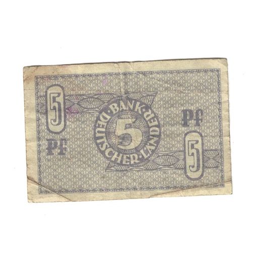 Banknote, GERMANY - FEDERAL REPUBLIC, 5 Pfennig, 1948, KM:11a, VF(20-25)