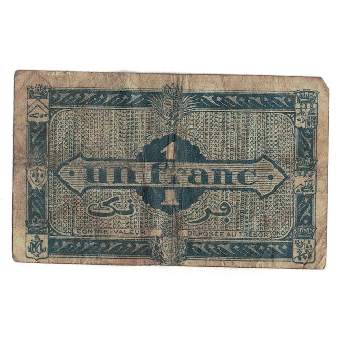 Banknote, Algeria, 1 Franc, 1944, KM:101, F(12-15)