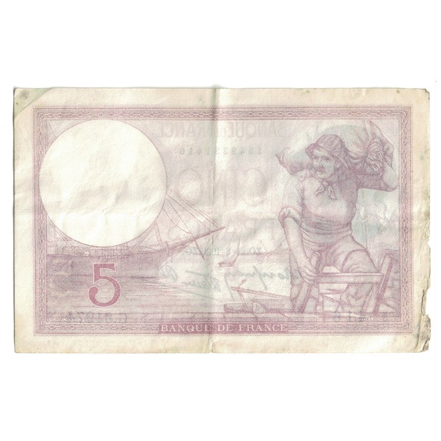 Francja, 5 Francs, Violet, 1939, G.61974, VF(30-35), Fayette:04.07, KM:83