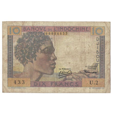 Banknot, Somali Francuskie, 10 Francs, 1946, KM:19, VF(20-25)