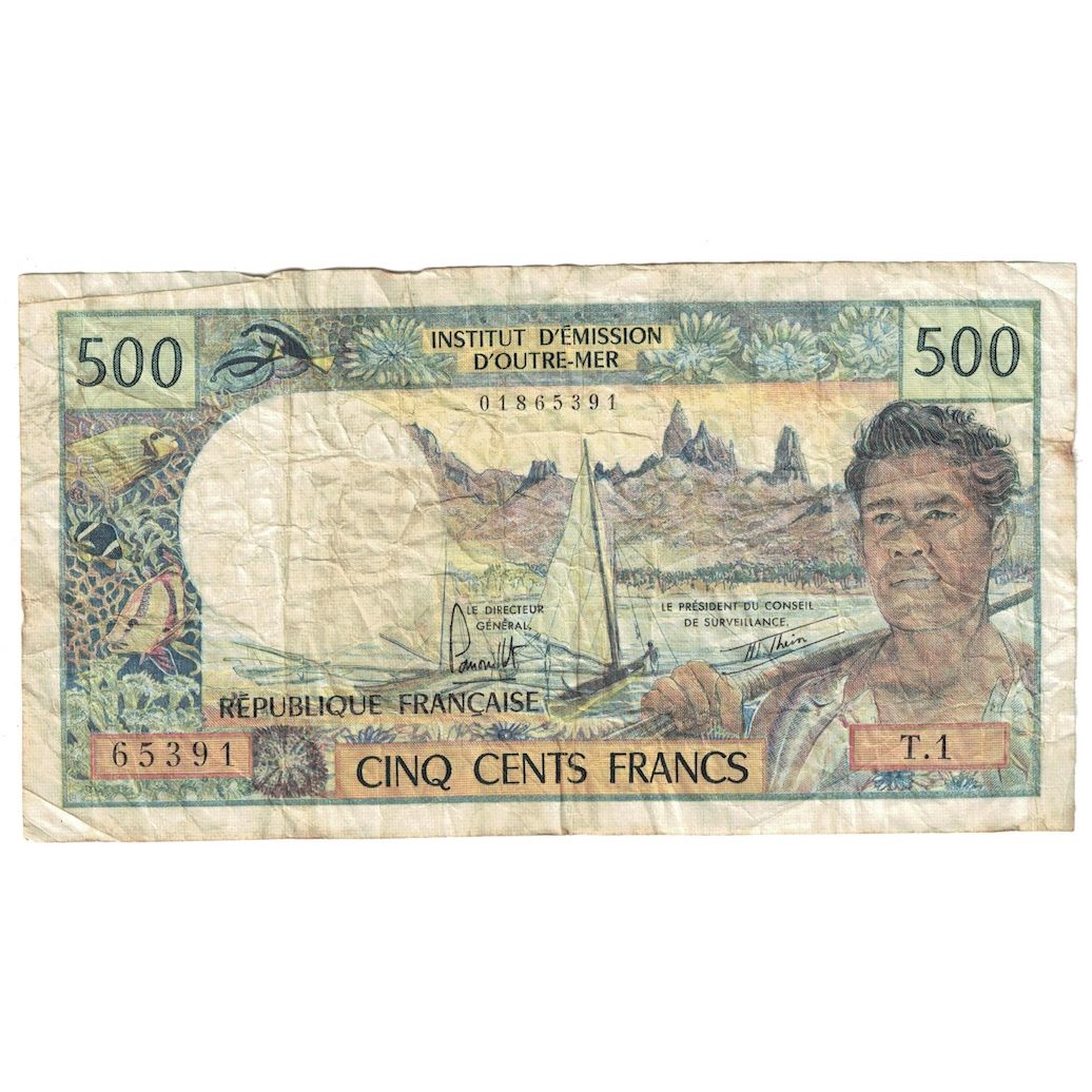 Geldschein, Tahiti, 500 Francs, 1985, KM:25d, S
