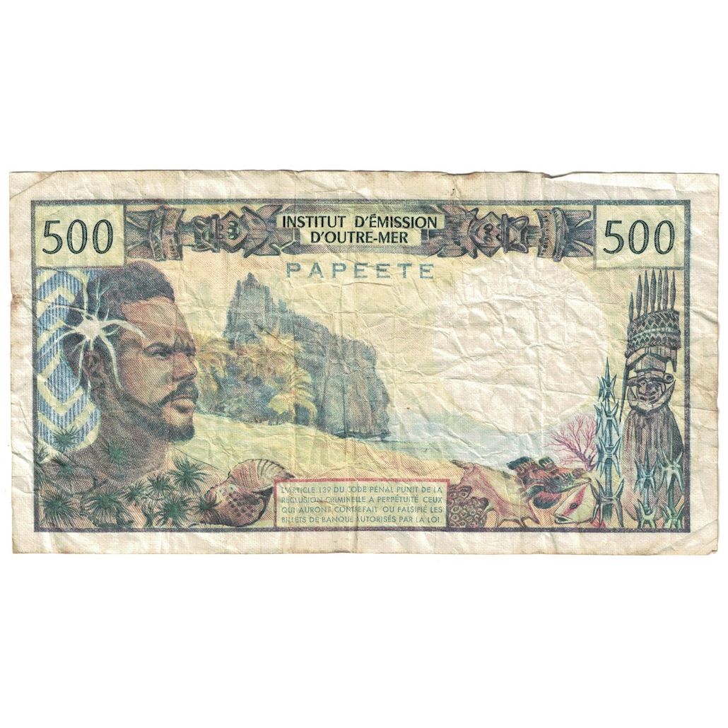 Geldschein, Tahiti, 500 Francs, 1985, KM:25d, S