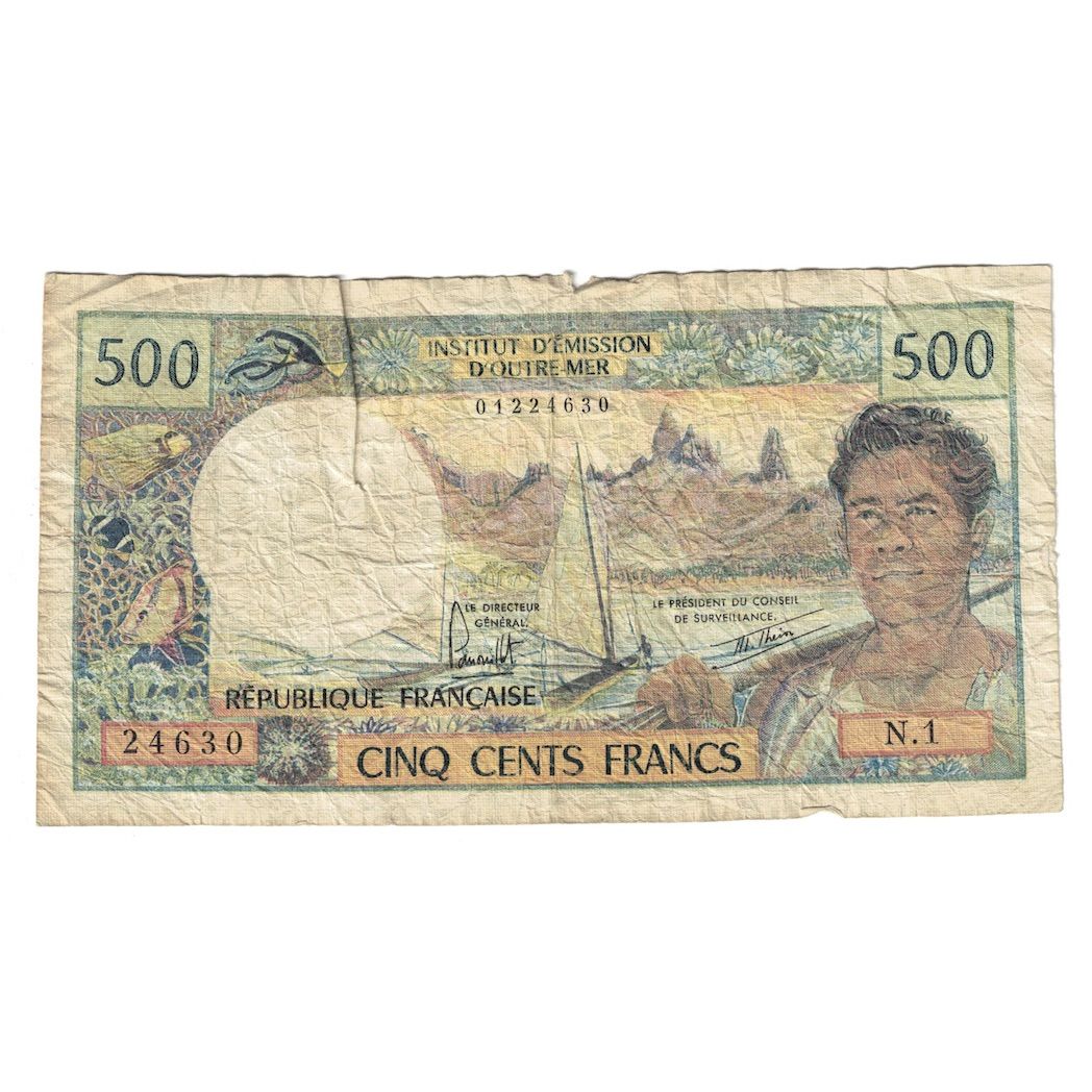 Banknote, Tahiti, 500 Francs, 1985, KM:25d, VF(20-25)
