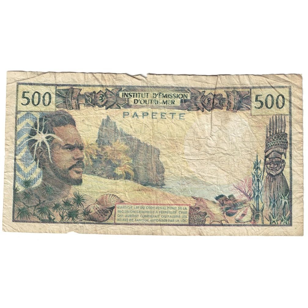 Banknote, Tahiti, 500 Francs, 1985, KM:25d, VF(20-25)