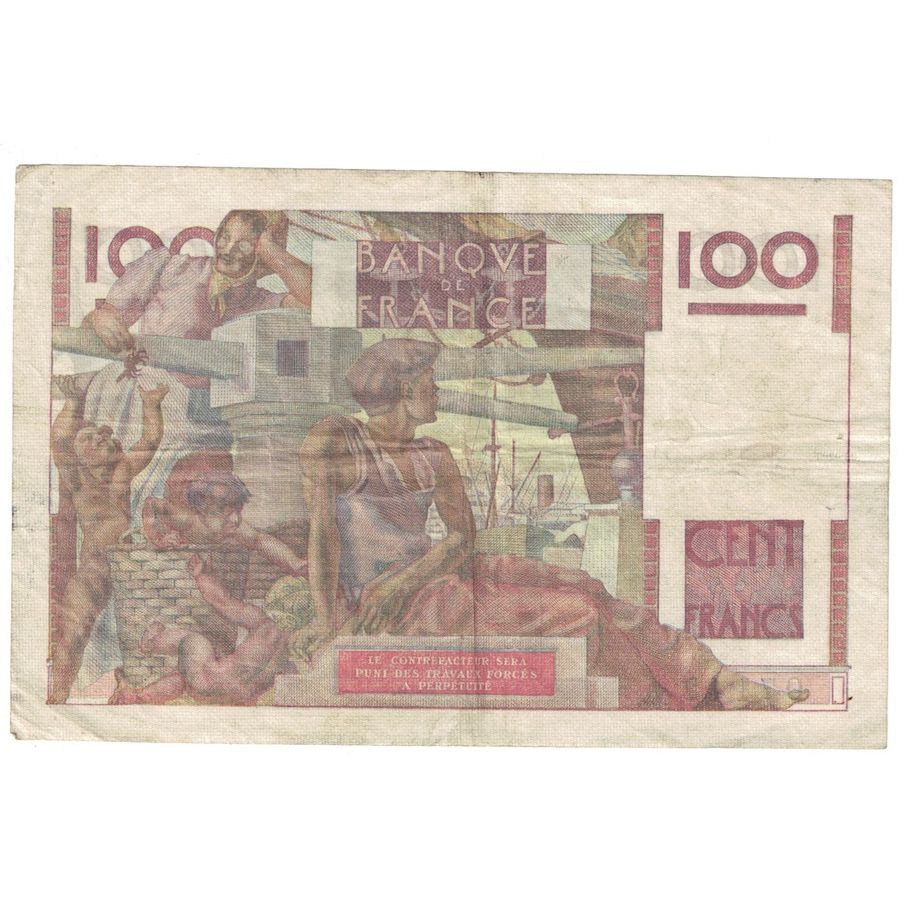 Francia, 100 Francs, Jeune Paysan, 1954, V.583, BC+, Fayette:28.41, KM:128d