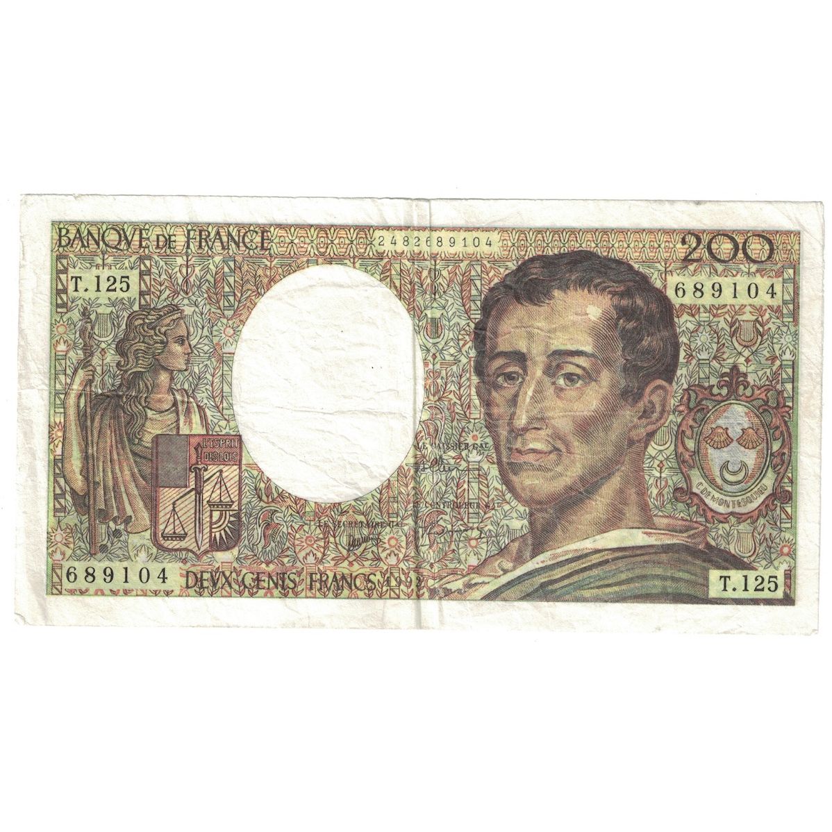 France, 200 Francs, Montesquieu, 1992, T.125, FAUX, TB+, Fayette:70.12b, KM:155e