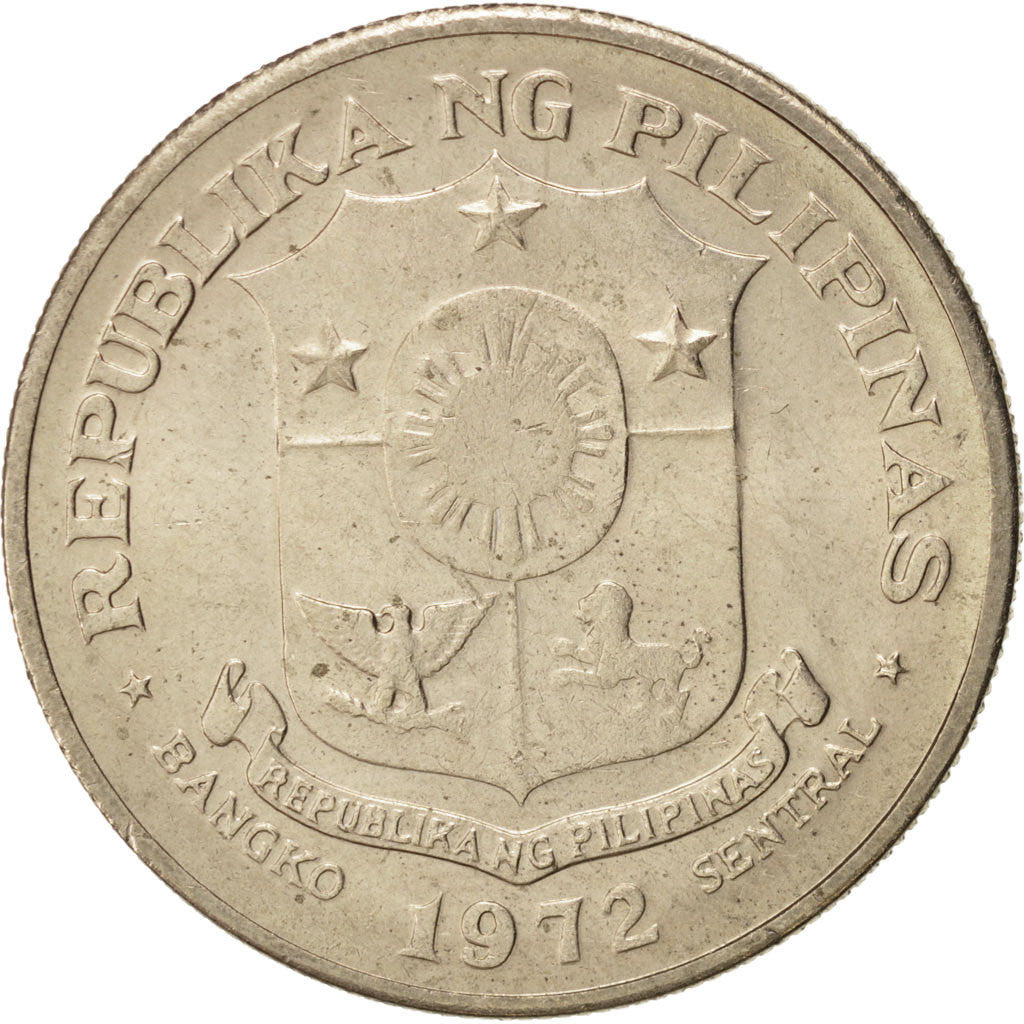 Coin, Philippines, Piso, 1972, AU(50-53), Copper-Nickel-Zinc, KM:203