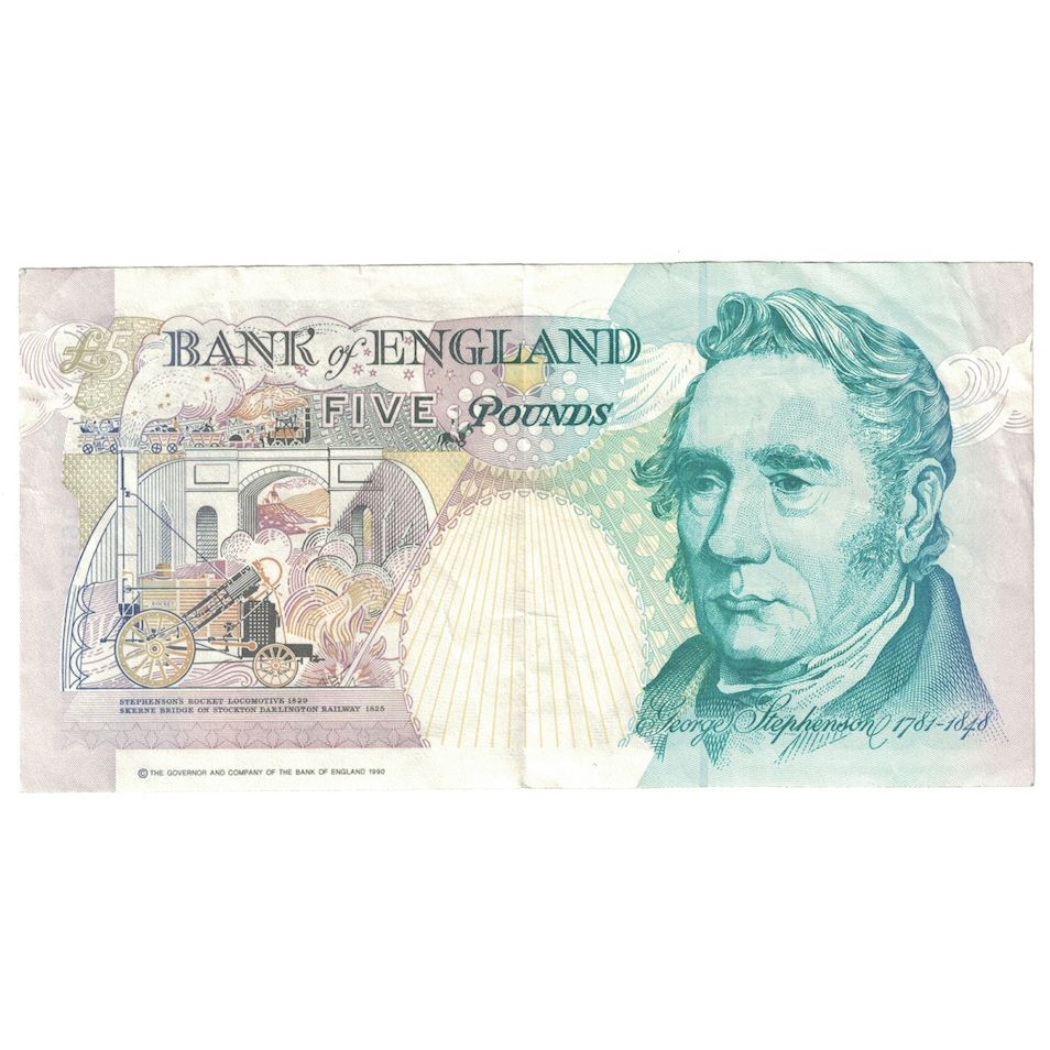 Banknote, Great Britain, 5 Pounds, 1990-1991, KM:382a, EF(40-45)