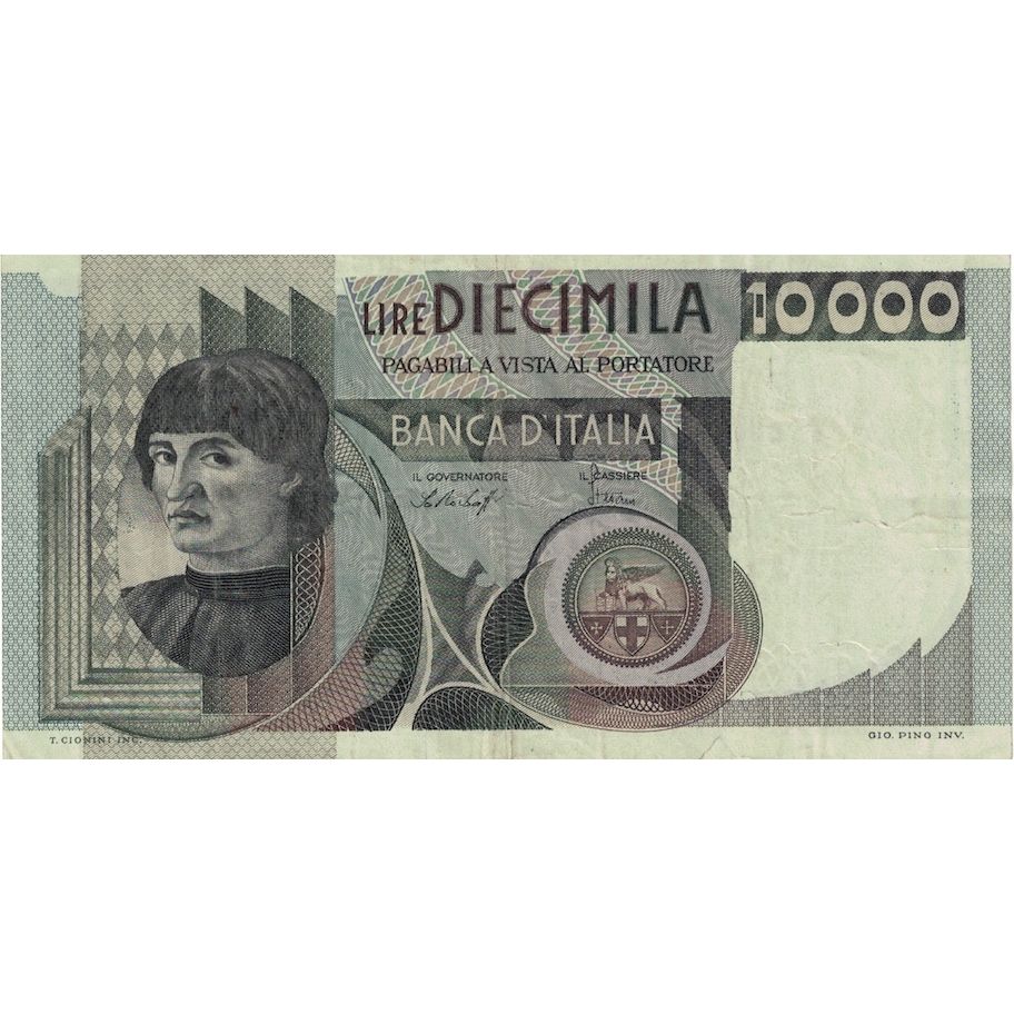 Biljet, Italië, 10,000 Lire, 1976, 1976-08-25, KM:106a, TTB