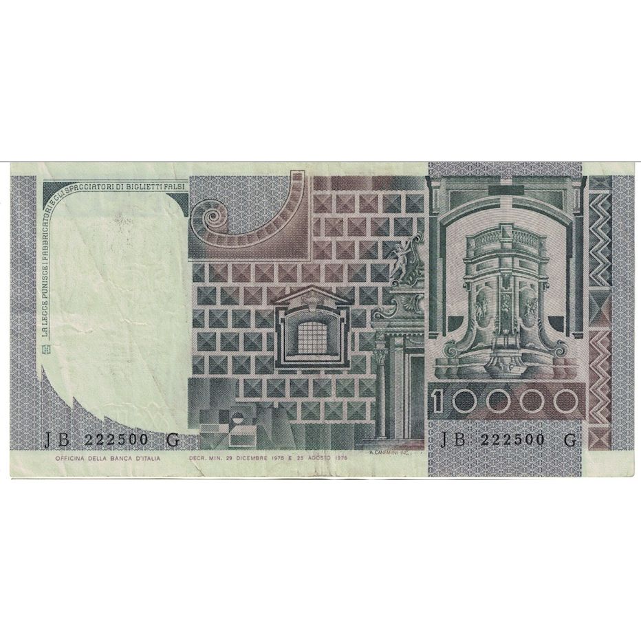 Biljet, Italië, 10,000 Lire, 1976, 1976-08-25, KM:106a, TTB