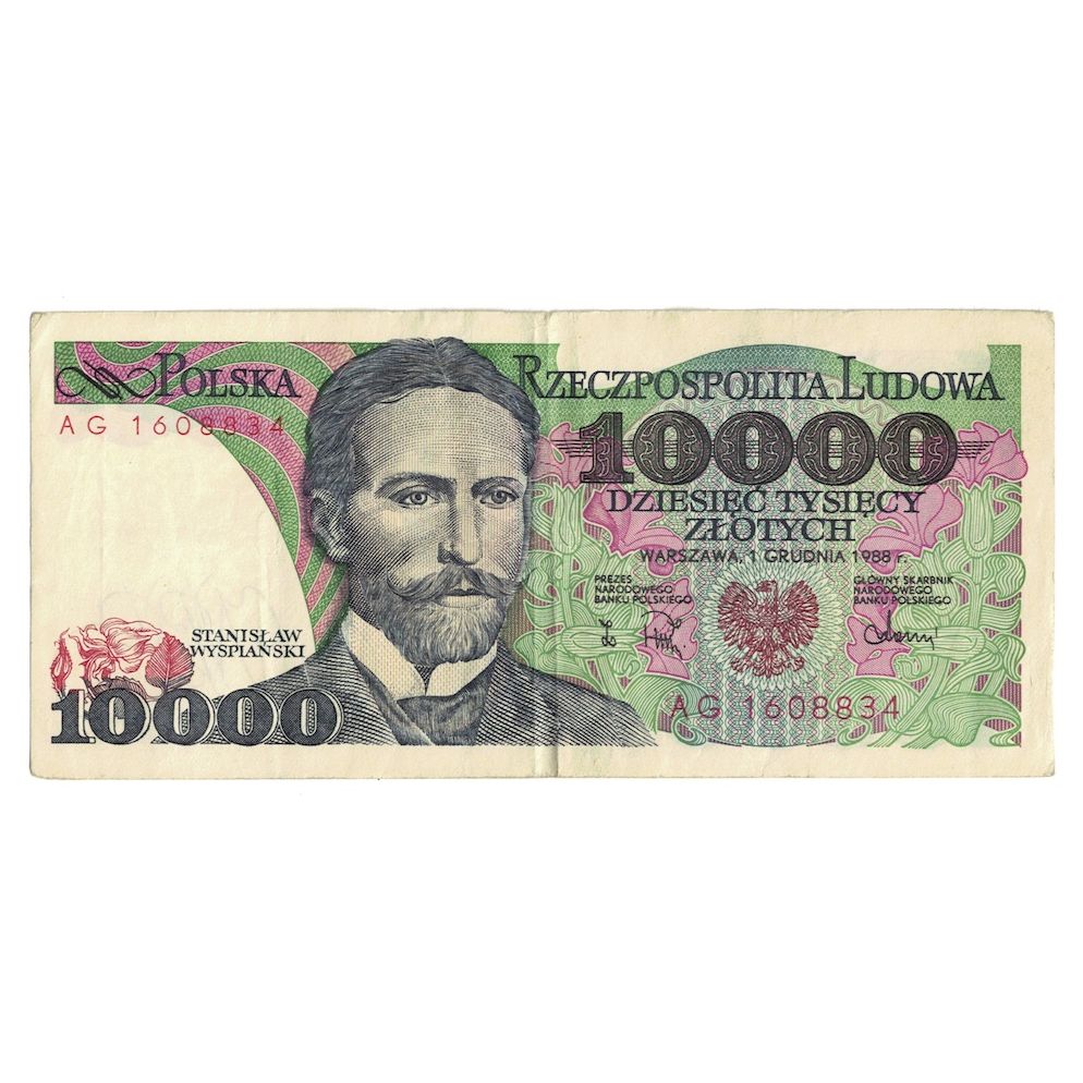 Billet, Pologne, 10,000 Zlotych, 1988, 1988-12-01, KM:151b, TTB