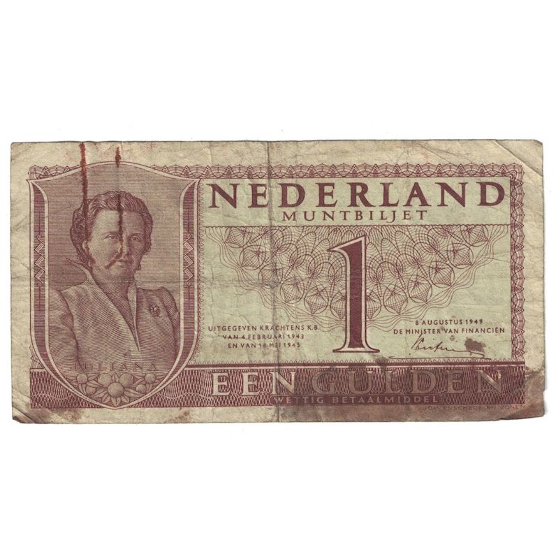 Banknote, Netherlands, 1 Gulden, 1949, KM:72, F(12-15)