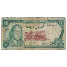 Biljet, Marokko, 50 Dirhams, 1970, KM:58a, B+