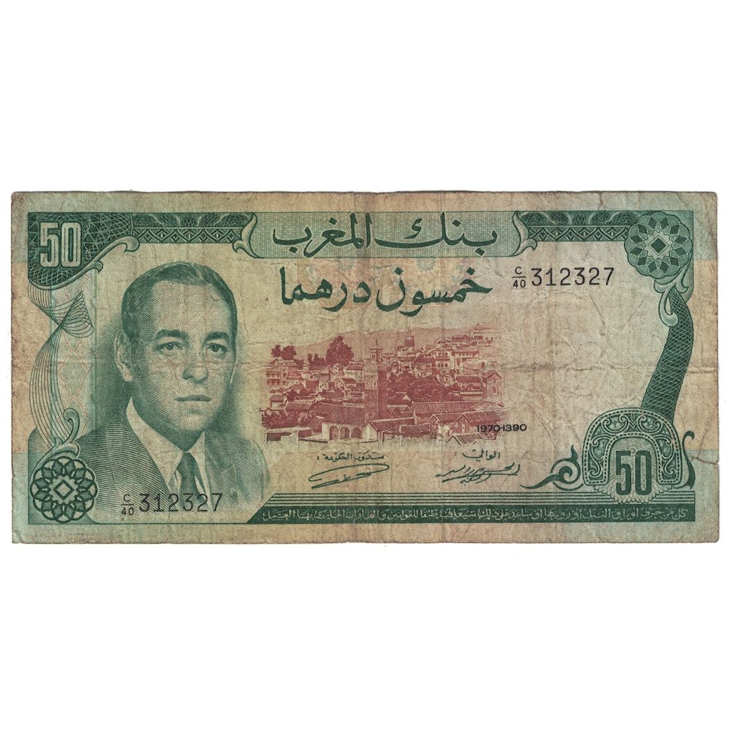 Biljet, Marokko, 50 Dirhams, 1970, KM:58a, TB