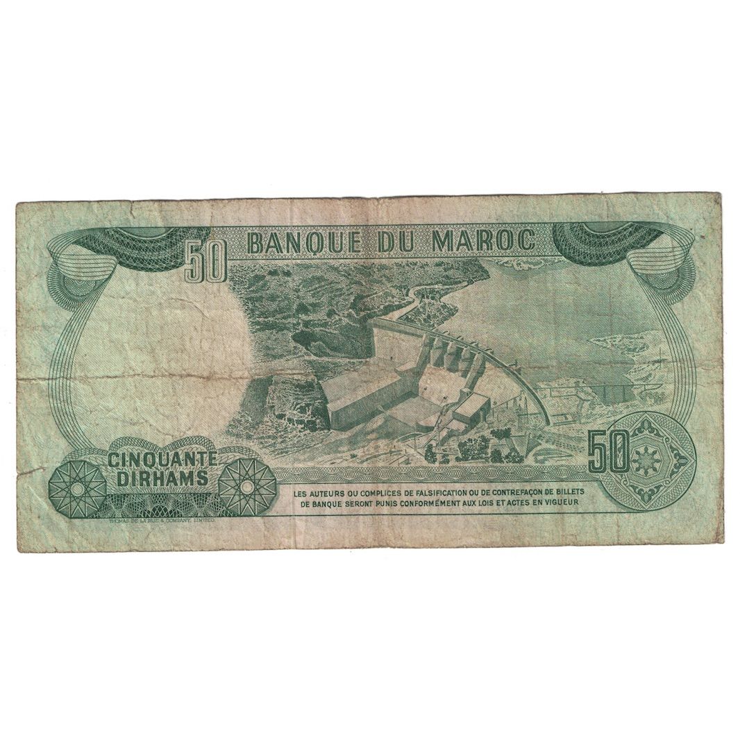 Biljet, Marokko, 50 Dirhams, 1970, KM:58a, TB
