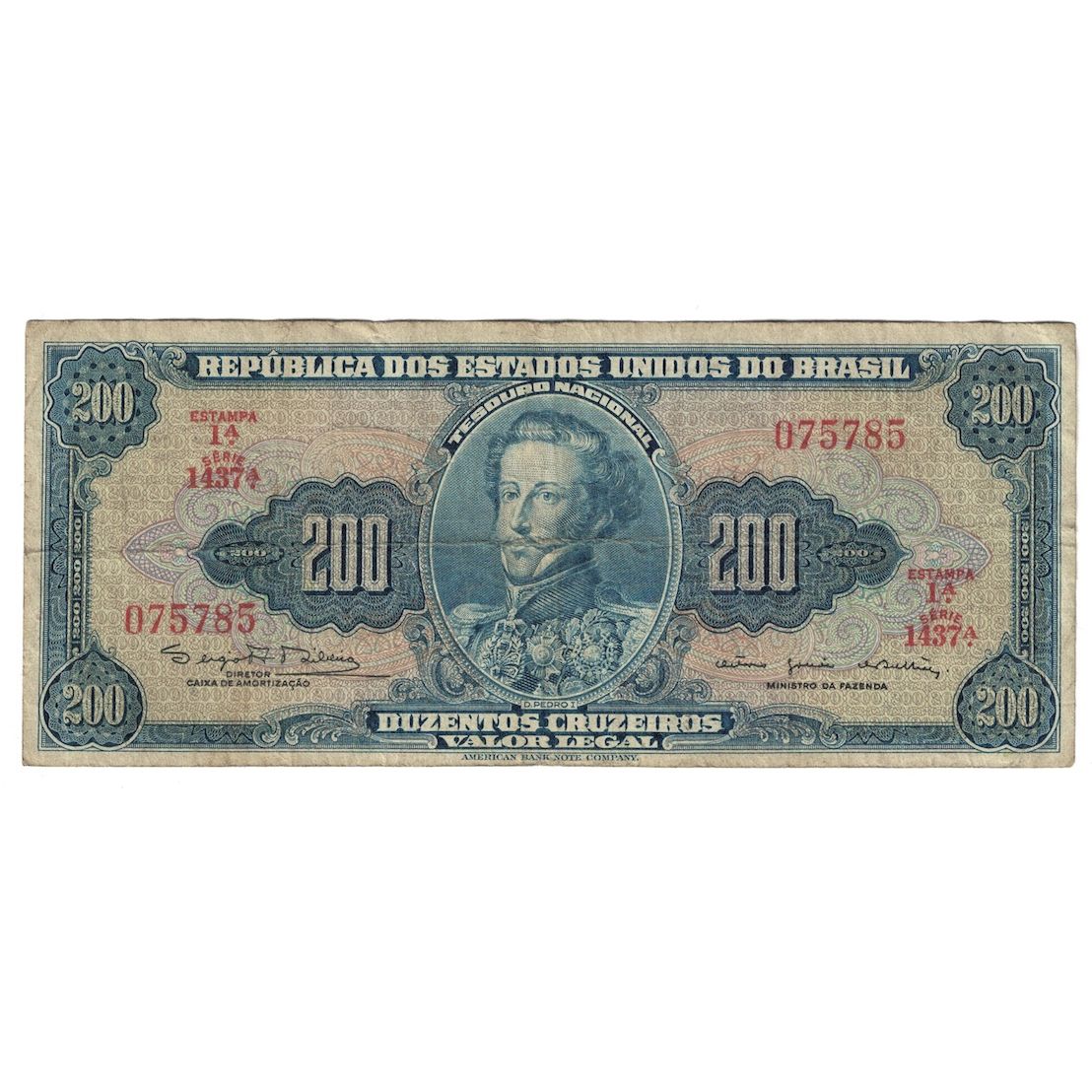 Banconote, Brasile, 200 Cruzeiros, 1964, KM:171c, MB